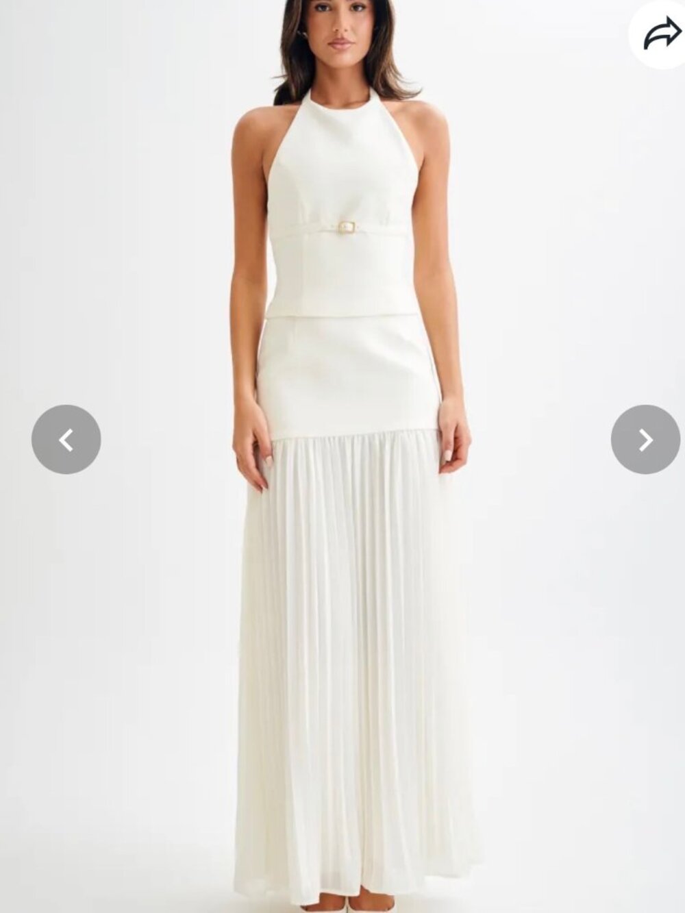 Meshki Letitia Suiting Halter Top With Buckle Ivory - Picture 5 of 5